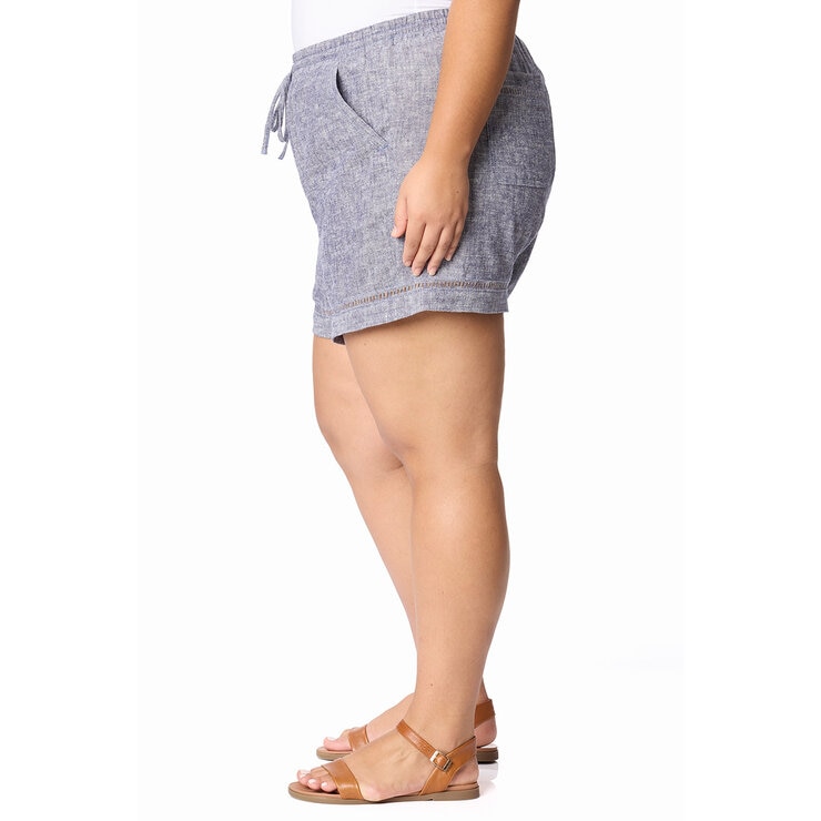 Briggs Ladies Linen Short in Navy, Medium