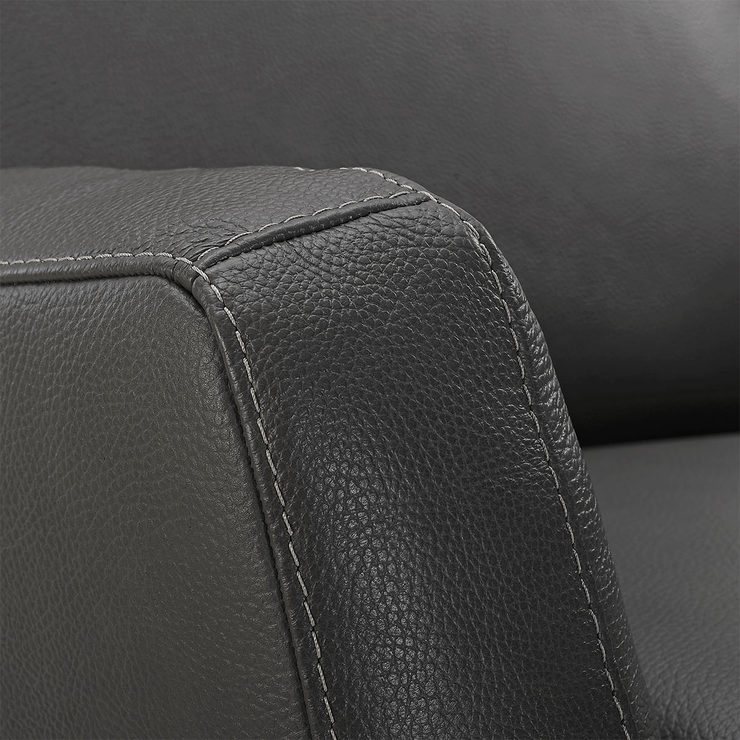 Natuzzi Grey Leather Pushback Recliner Armchair Costco UK