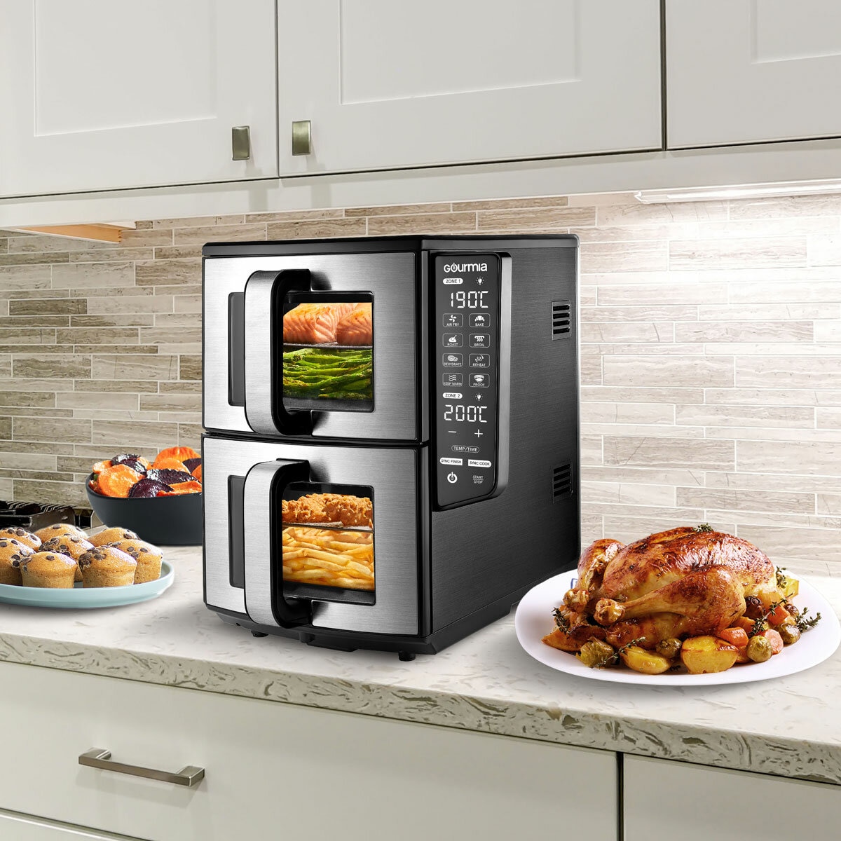 Gourmia Dual Basket Air Fryer lifestyle