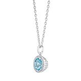 Aquamarine and Diamond 14kt White Gold Necklace