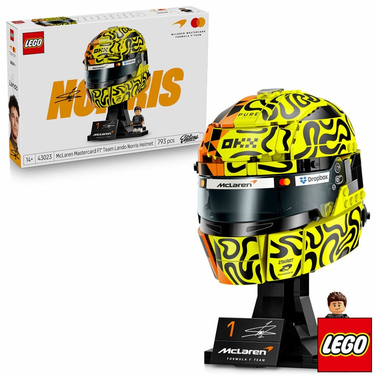LEGO® Editions Mastercard F1® Team Lando Norris Helmet - Model 43023 (14+ Years) LEGO® Editions Mastercard F1® Team Lando Norris Helmet - Model 43023 (14+ Years)