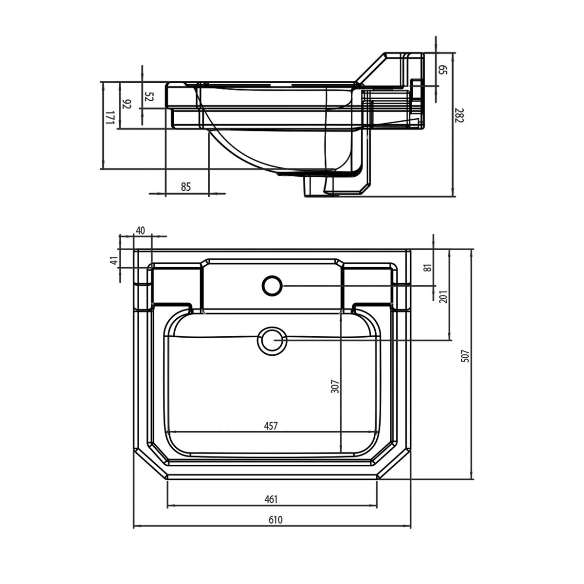Tavistock Abbot 61.0 cm Floor Mounted Vanity Unit in White
