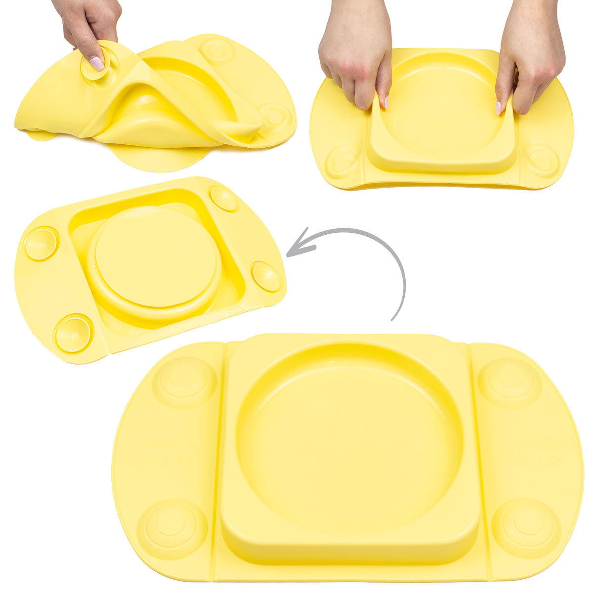 EasyMat Mini Max Open Suction Weaning Plate Assortment, Yellow