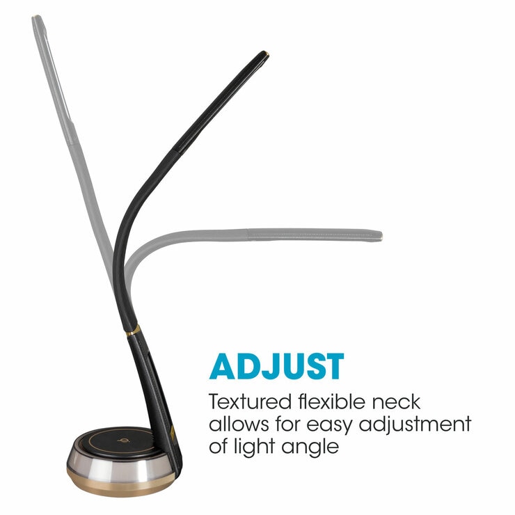 OttLite Wireless Charging LED Lamp with Colour Changing Base in Black