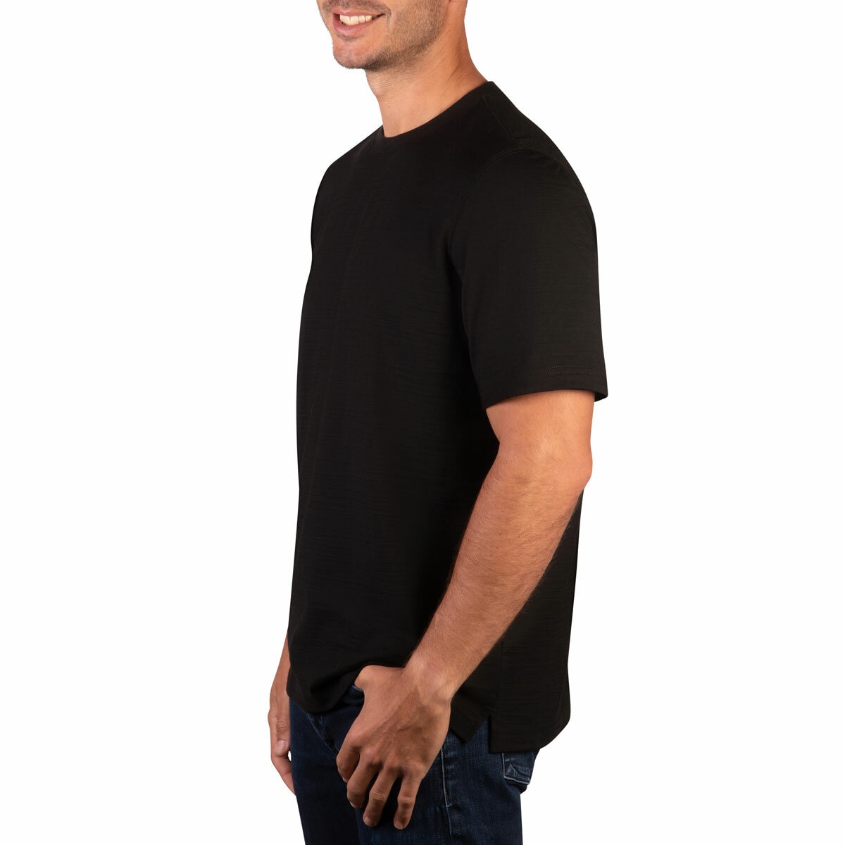 Kirkland Signature Men's Pima Cotton Slub Tee in Black