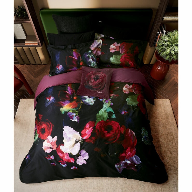 Ted Baker Expressionist Floral Black Duvet Cover Set, Super King Ted Baker Expressionist Floral Black Duvet Cover Set, Super King