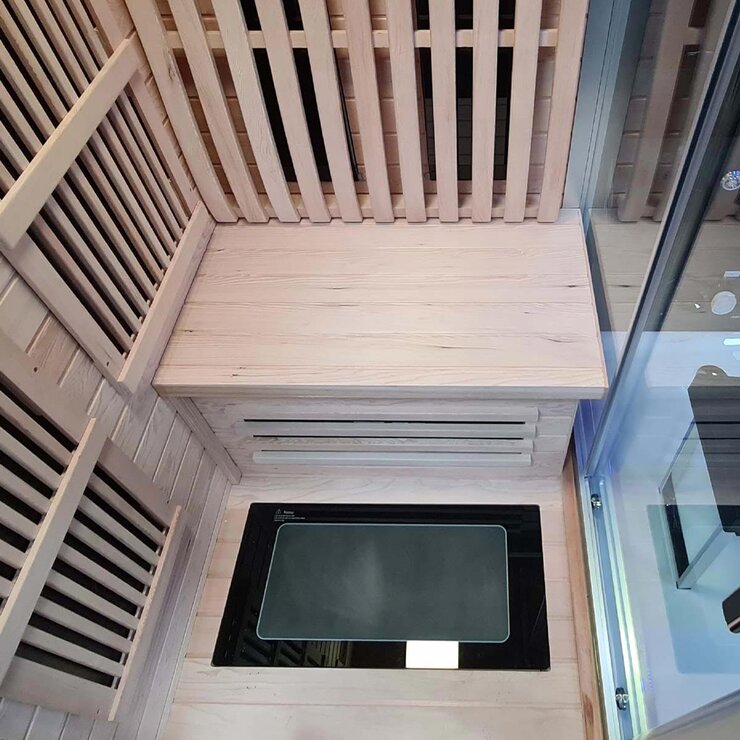 Insignia 1820 x 1230  x 2150mm Split Shower & Sauna Wood at costco.co.uk