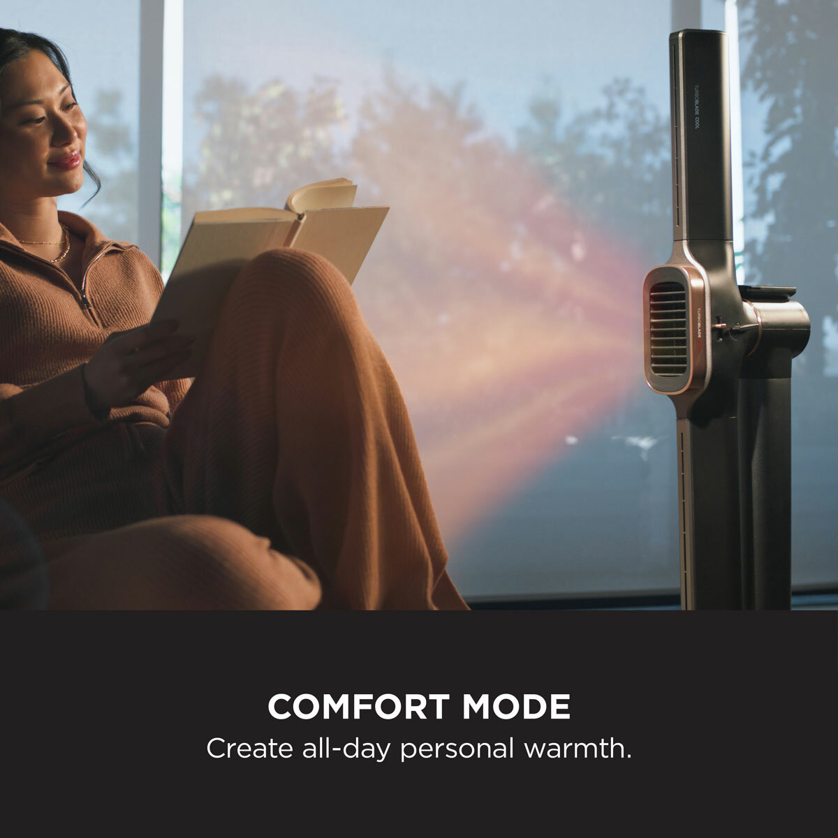 Lifestyle image of Shark TurboBlade Hot+Cool with comfort mode