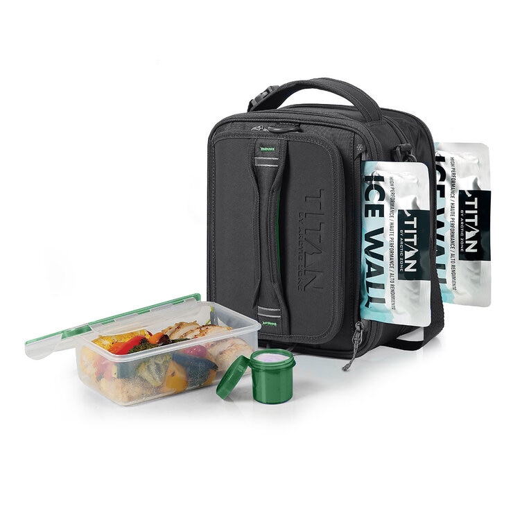 Titan Expandable Lunchbox with Ice Walls in Black