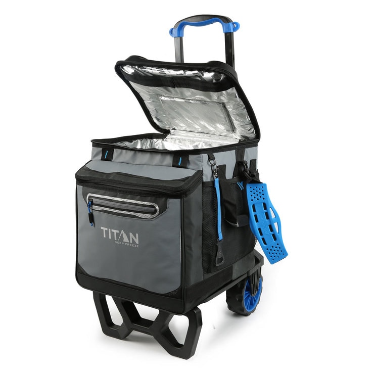 Titan 22.5 Litre (23.7 US Quart) 60 Can Rolling Cooler with All Terrain