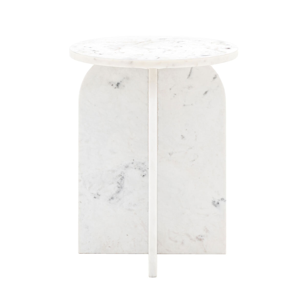 Gallery Amalfi White Marble Side Table