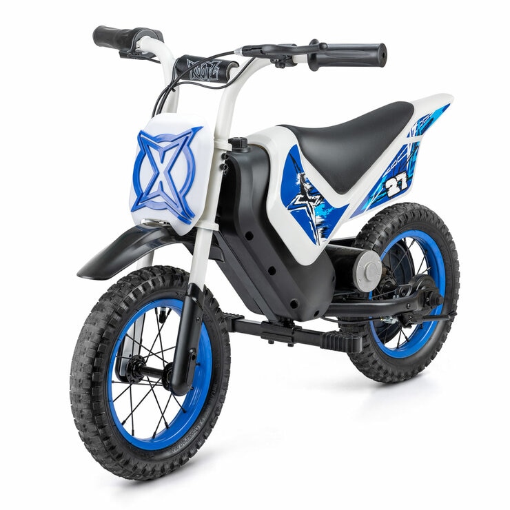 Studio image of the Xootz Cobolt Kids Electric Motorbike from the front