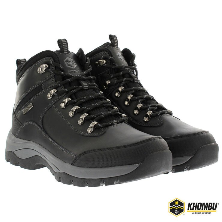 black leather hiking boots mens