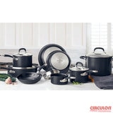 Circulon Premier Hard Anodised Induction 13 Piece Cookware Set in Black