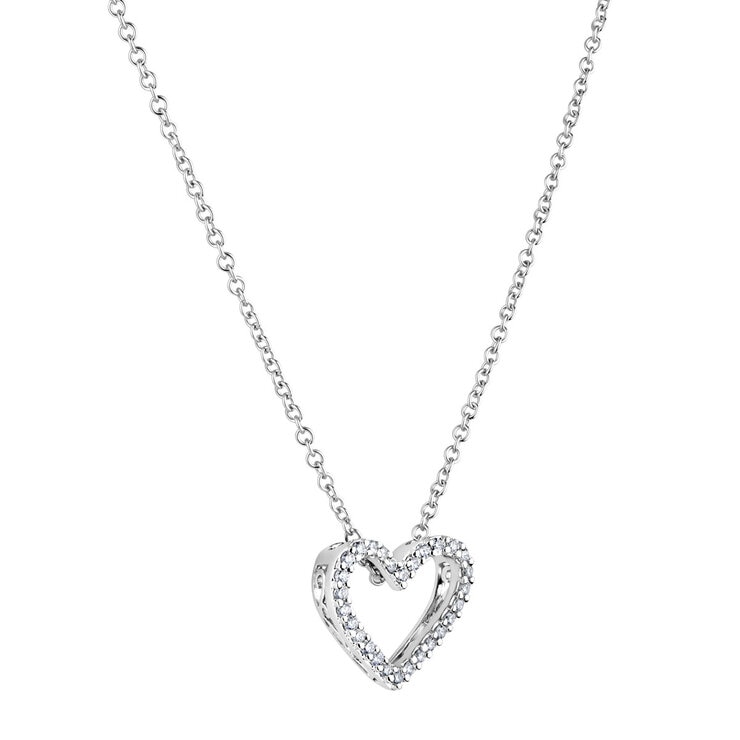 0.25ctw Round Brilliant Cut Heart Pendant, 18ct White Gold 0.25ctw Round Brilliant Cut Heart Pendant, 18ct White Gold