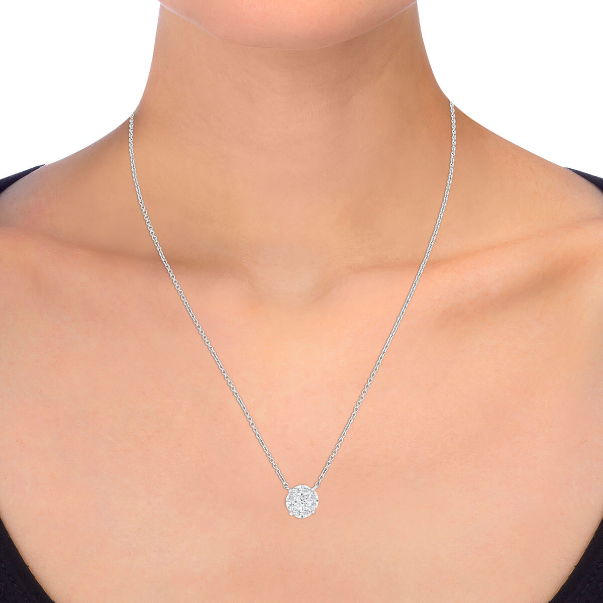 1.00ctw Marquise & Princess Cut Diamond Pendant, 18ct White Gold