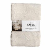 Safdie Luxury Faux Rabbit Fur Cream Throw, 127 x 178 cm