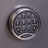 Close up image of keypad on front of safe