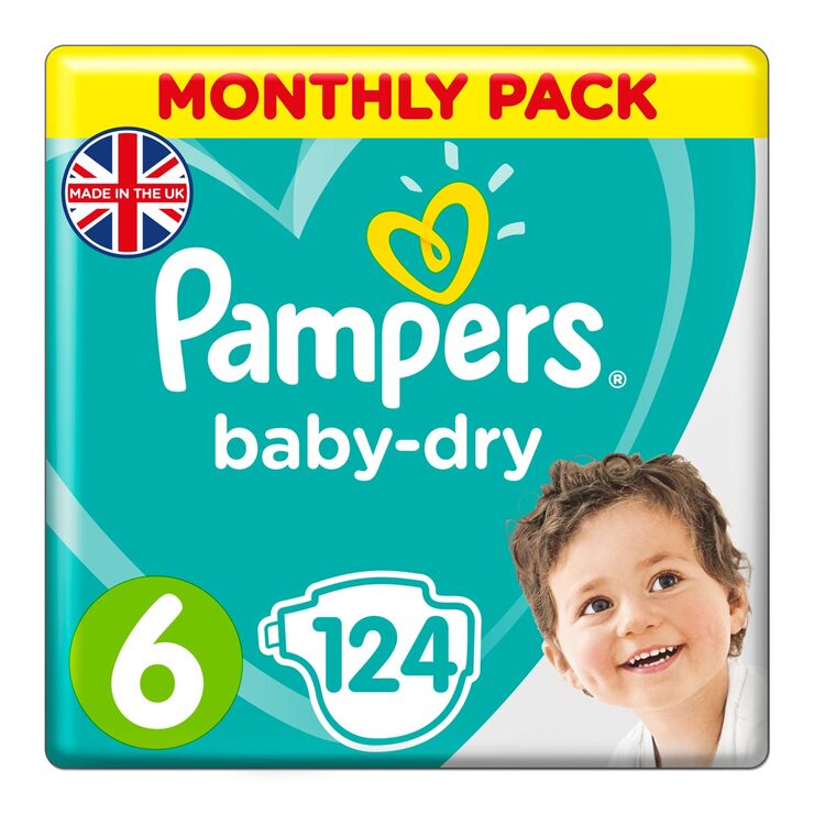 Pampers Baby-Dry Size 6, 124 Monthly Pack Pampers Baby-Dry Size 6, 124 Monthly Pack