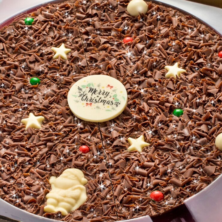 The Gourmet Chocolate Pizza Company - Personalised Merry Christmas Pizza, 10 Inches The Gourmet Chocolate Pizza Company - Personalised Merry Christmas Pizza, 10 Inches