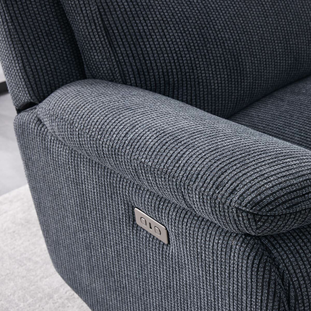 Maverick Grey Fabric Power Reclining Corner Sofa