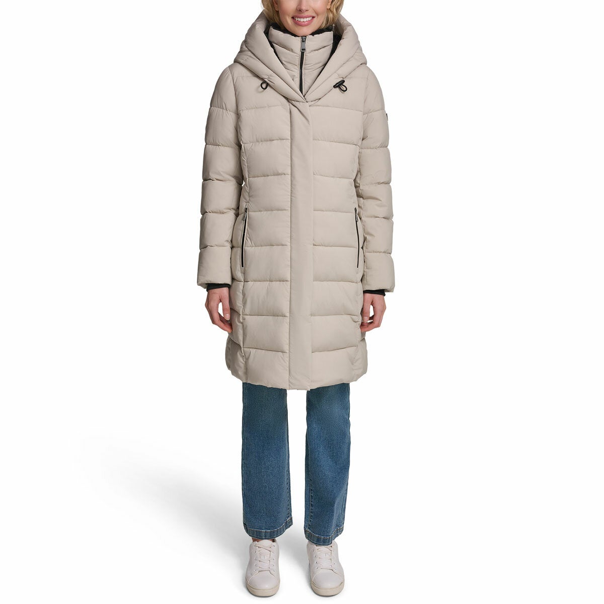 DKNY Women's Puffer Coat with Plush Hood DKNY Women's Puffer Coat with Plush Hood