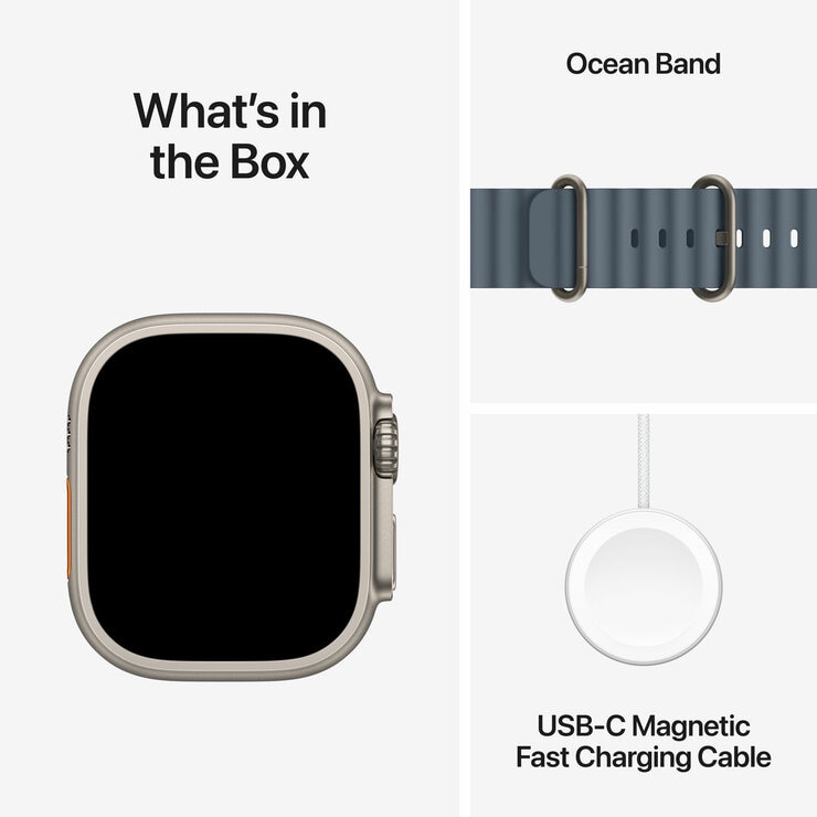 Buy Apple Watch Ultra 3 GPS + Cellular, 49mm Natural Titanium Case with Anchor Blue Ocean Band, MEWH4DH/A at costco.co.uk