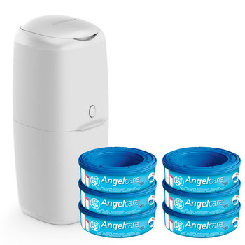Angelcare Nappy Disposal System With 6 Refill Cassettes AC2206  (0+ Months)