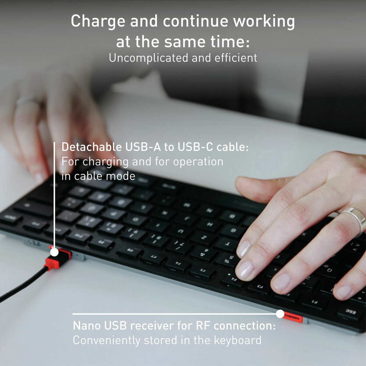 Cherry KW 9200 Mini, Wireless Keyboard with Case