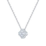 0.50ctw Round Brilliant Cut Diamond Cluster Pendant, 18ct White Gold