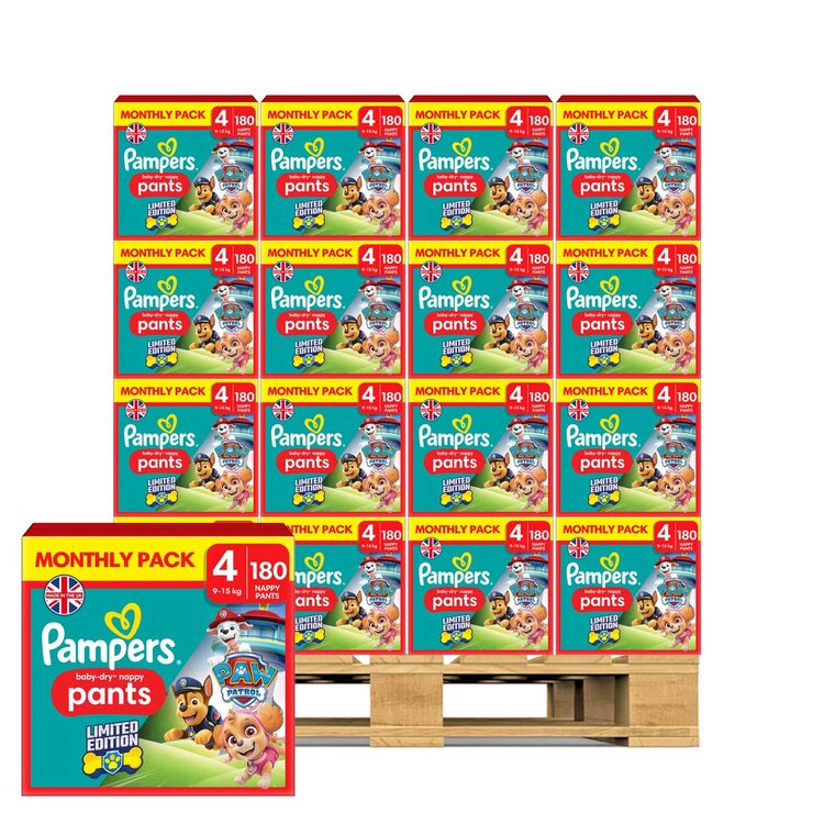 Pampers Paw Patrol Baby Dry Pants Size 4, 32 x 180 Pack Pampers Paw Patrol Baby Dry Pants Size 4, 32 x 180 Pack