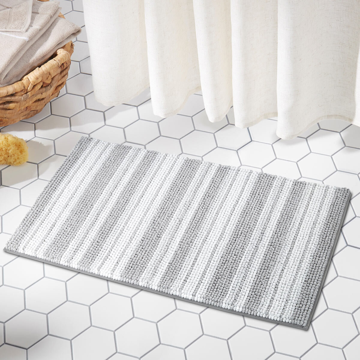 Nubby Spa Bath Mat in Grey, 56 x 91 cm Costco UK