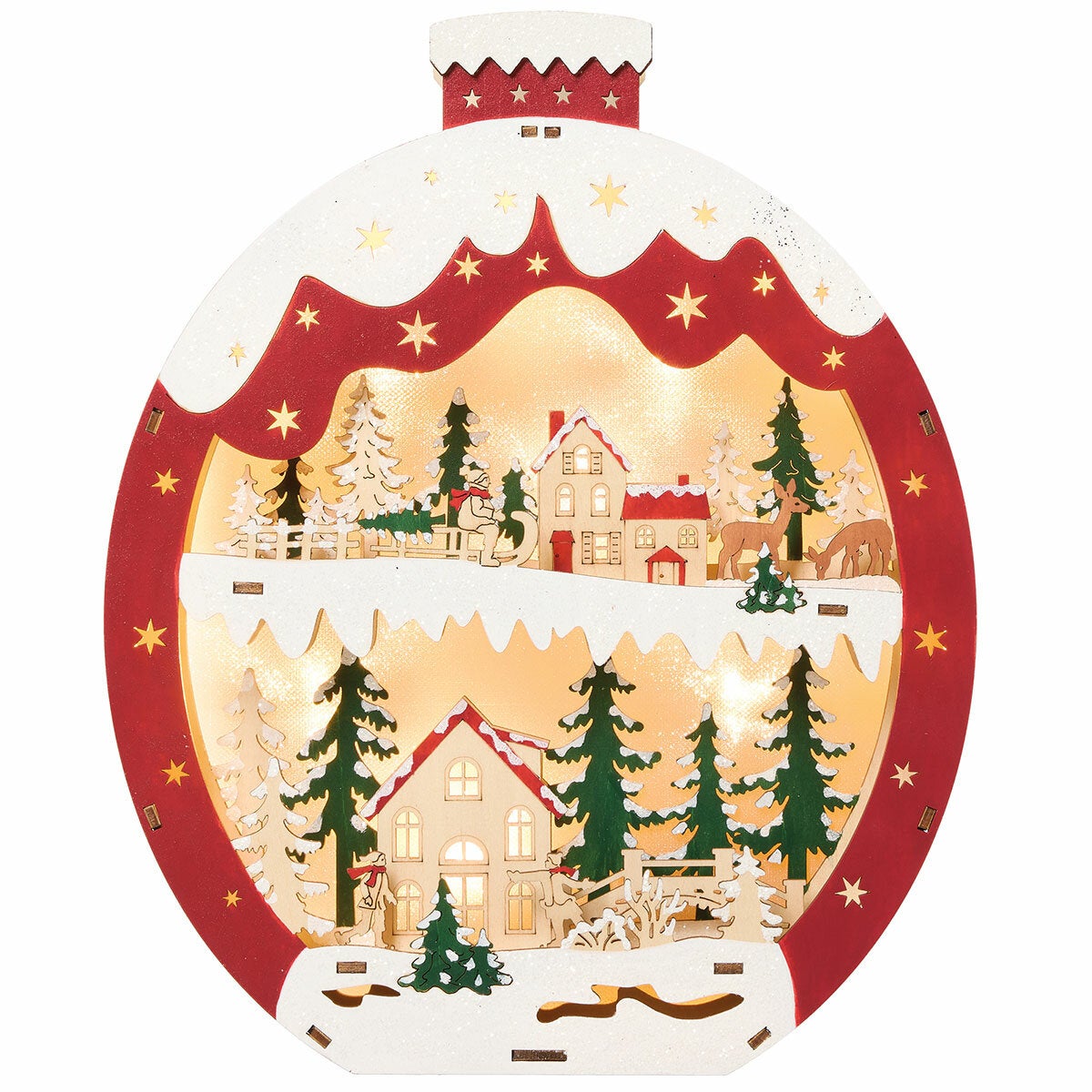 Light Up Wooden Holiday Icons-Set Of 2