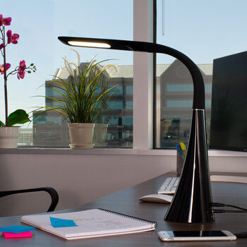 OttLite Workwell Twist Desk Lamp in Black