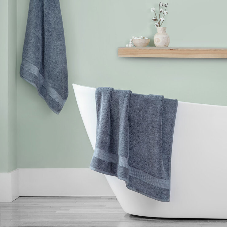 Grandeur 100% hygro cotton towel in flintstone, blue Grandeur 100% hygro cotton towel in flintstone, blue