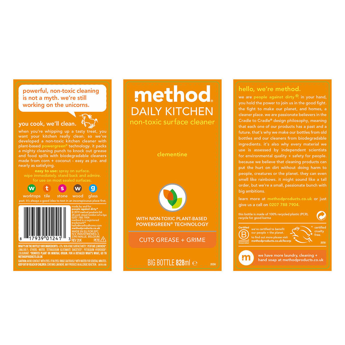 Method Daily Kitchen Surface Cleaner, 828ml Information