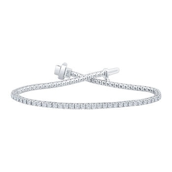 2.00ctw Round Brilliant Cut Diamond Tennis Bracelet, 18ct White Gold