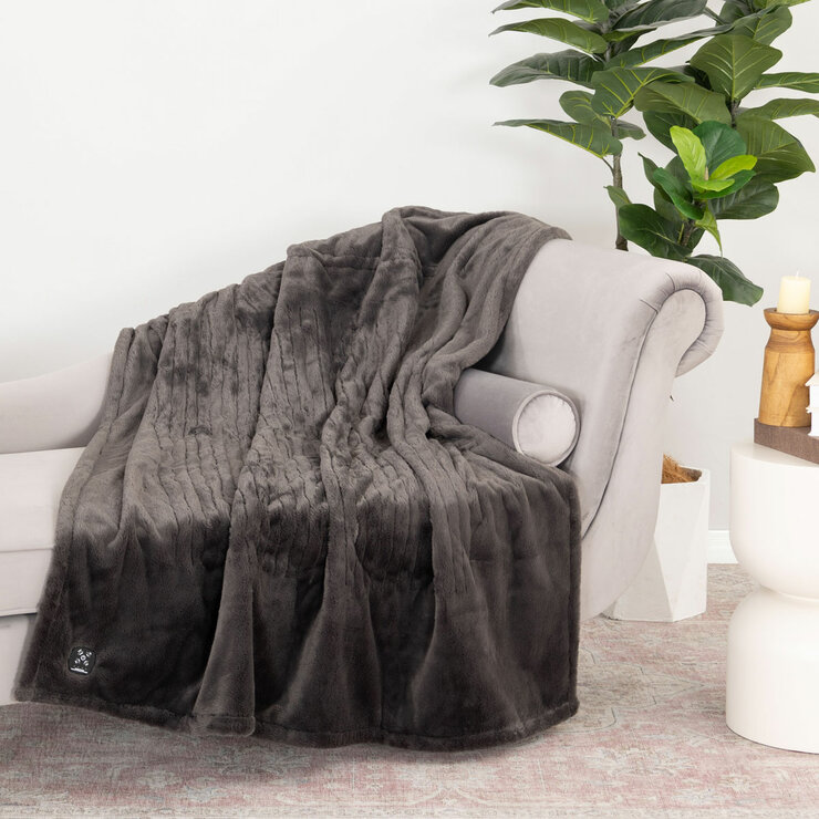 Berkshire Heated Throw Dual Plug in Grey