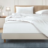 Welhome 500 Thread Count Lyocell Cotton Blend Duvet Set in White, King