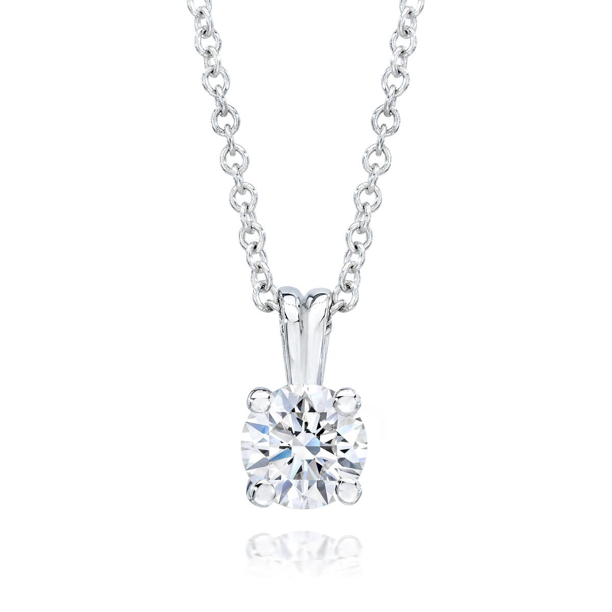 0.7ct Diamond Pendant, 18k White Gold