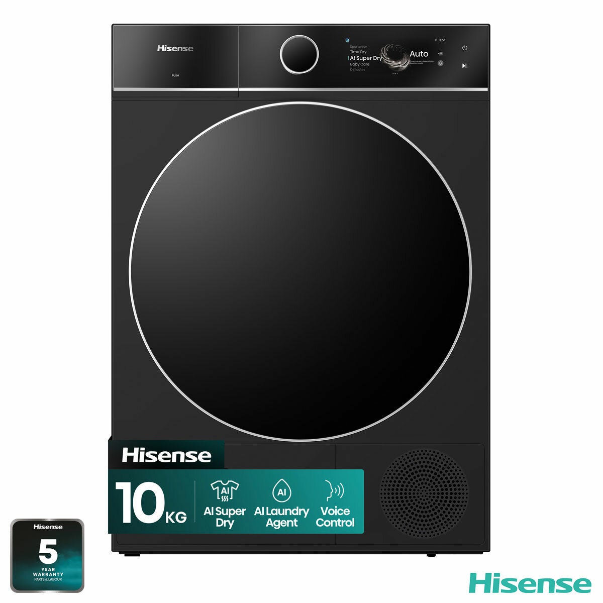 Hisense 7i Series DH7I108BBAB1 10kg Heat Pump Dryer, A+++ Rated in Black Hisense 7i Series DH7I108BBAB1 10kg Heat Pump Dryer, A+++ Rated in Black