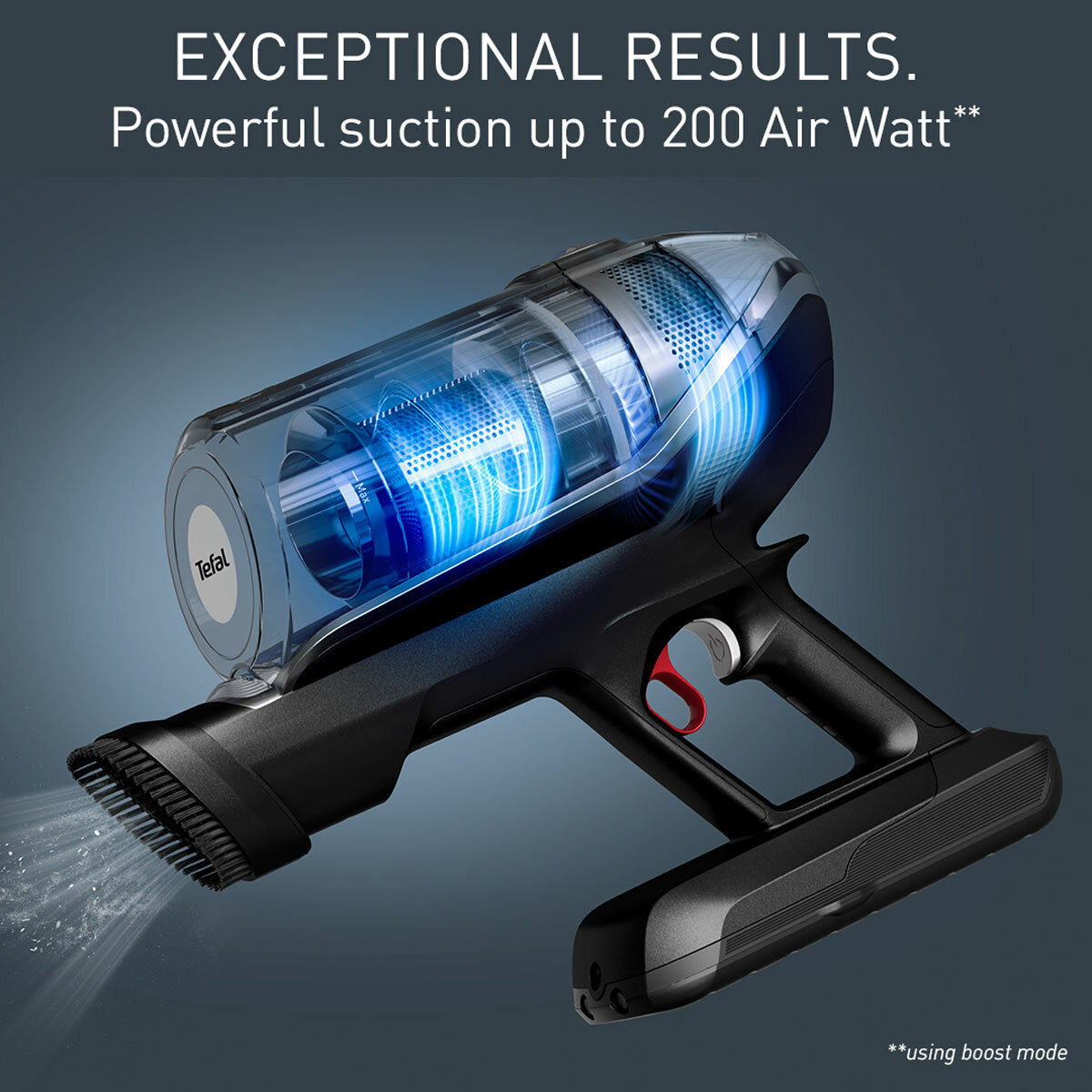 Lifestyle image of Tefal X-Force FlexCordless Stick Vacuum Cleaner with powerful suction up to 200aW