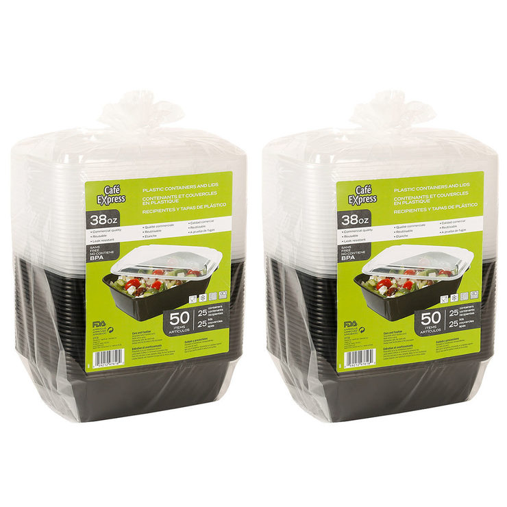 Café Express 38oz Black Plastic Reusable Containers With Clear Lids 100 Pack Costco Uk - Clear Plastic Storage Bins Costco Café Express 38oz Black Plastic Reusable Containers With Clear Lids 100 Pack Costco Uk - Clear Plastic Storage Bins Costco
