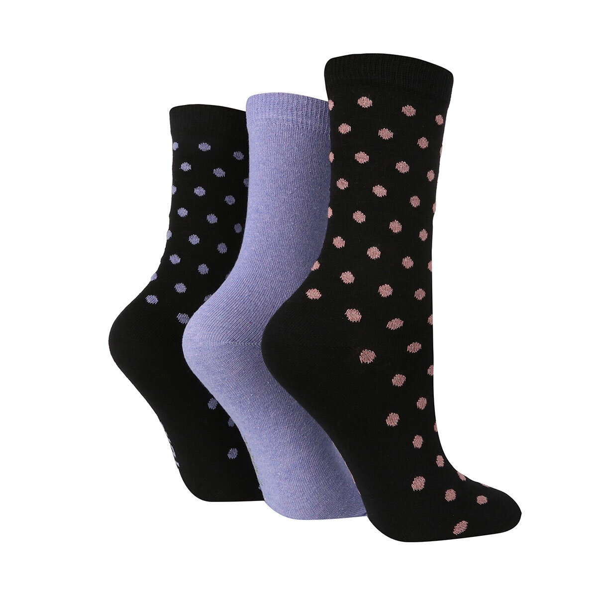 Tore Ladies Pin Dot Cotton Socks, 2 x 3 Pack
