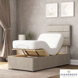 Highgrove Fenton Taupe Fabric Electric Adjustable Bed Base With Medium Memory Foam Mattress Highgrove Fenton Taupe Fabric Electric Adjustable Bed Base With Medium Memory Foam Mattress