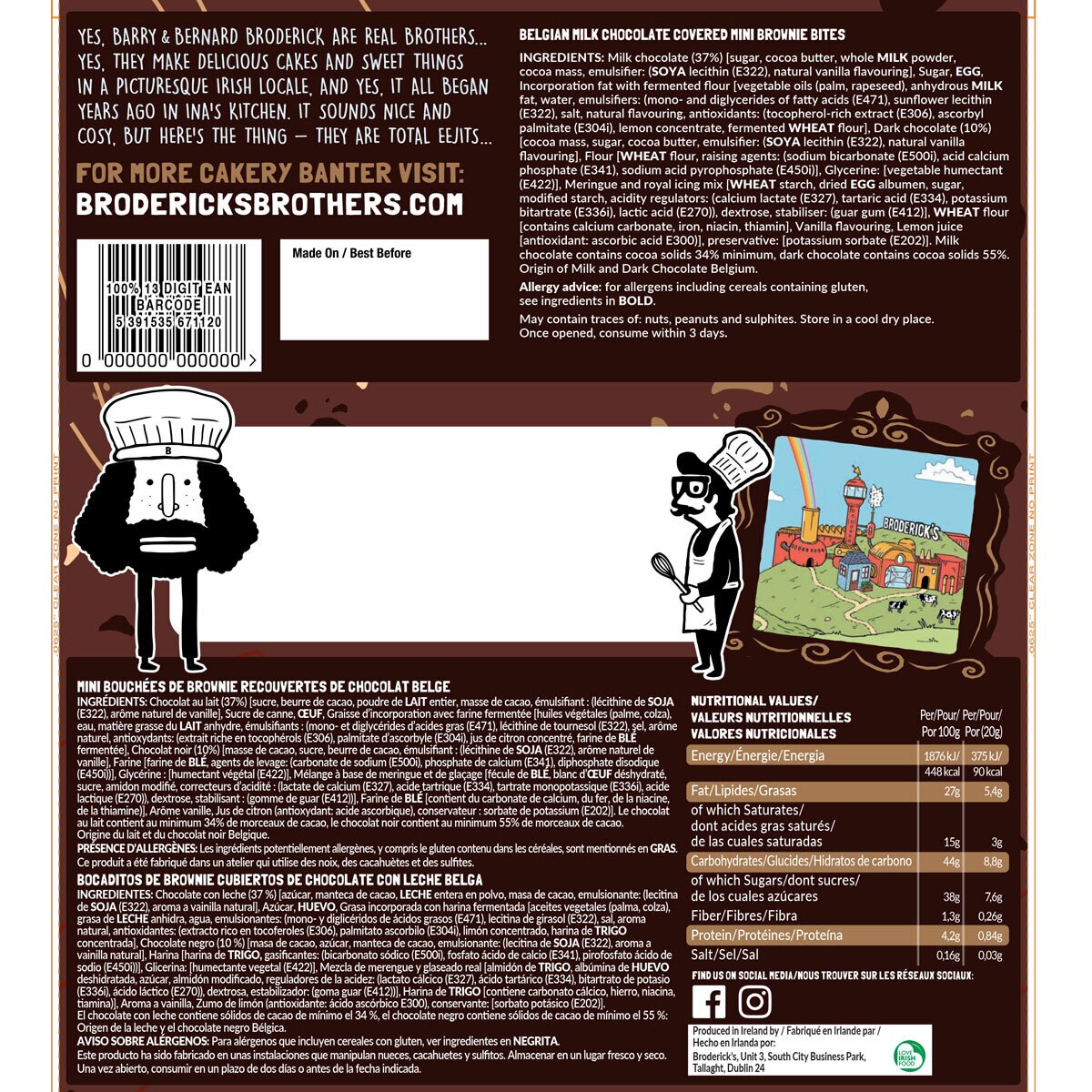 Broderick's Double Choc Brownie Bites, 400g Costco UK