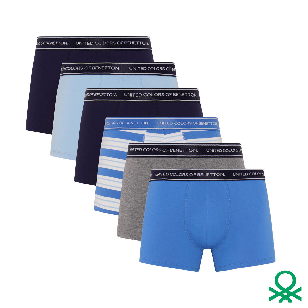 United Colors of Benetton Men's Boxer 6 Pack in Blue