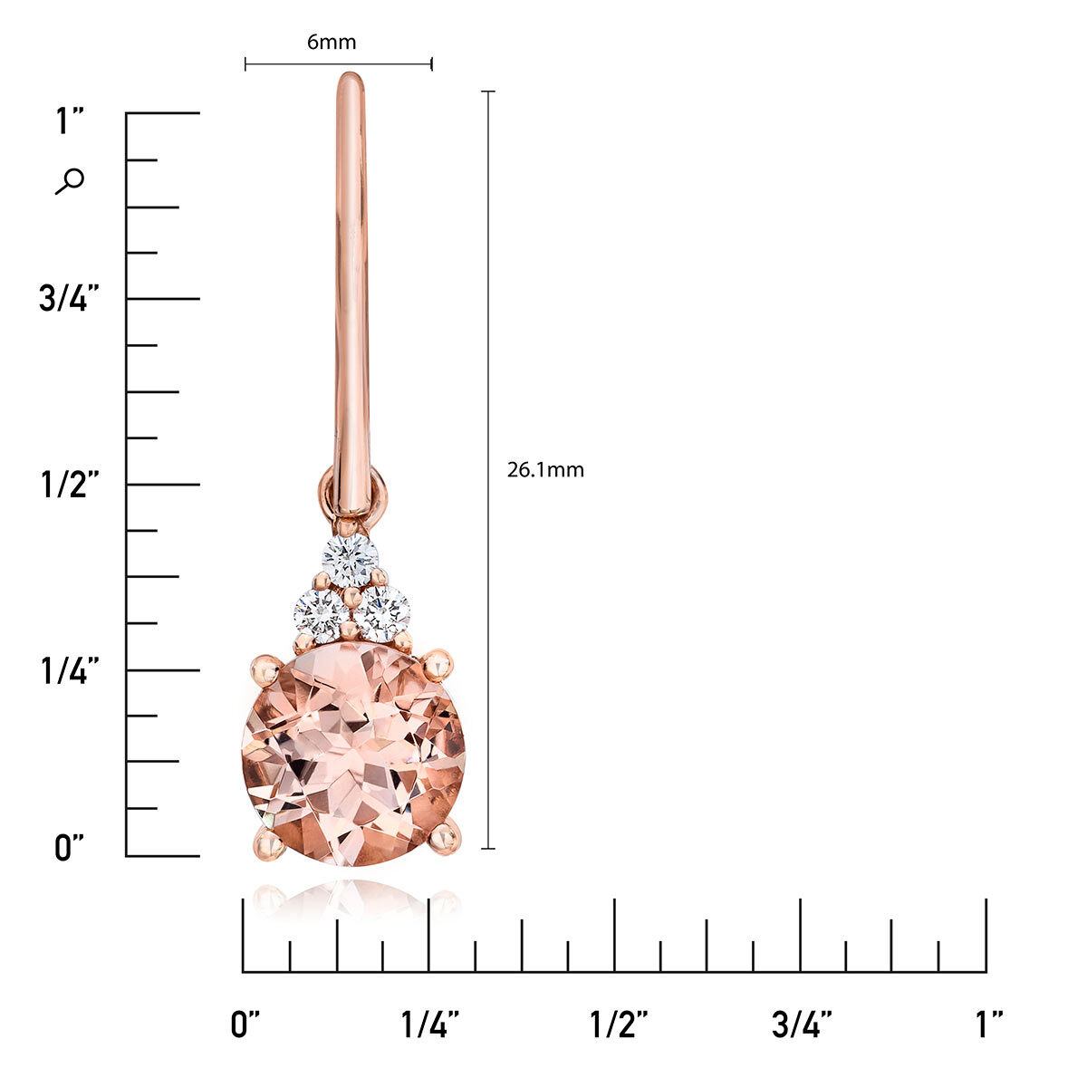 Morganite & 0.13ctw Diamond Earrings, 14k Rose Gold