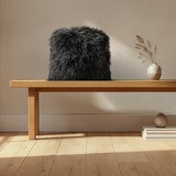 Bowron Double Sided Sheepskin Cushion, 35 x 35cm in Black Bowron Double Sided Sheepskin Cushion, 35 x 35cm in Black