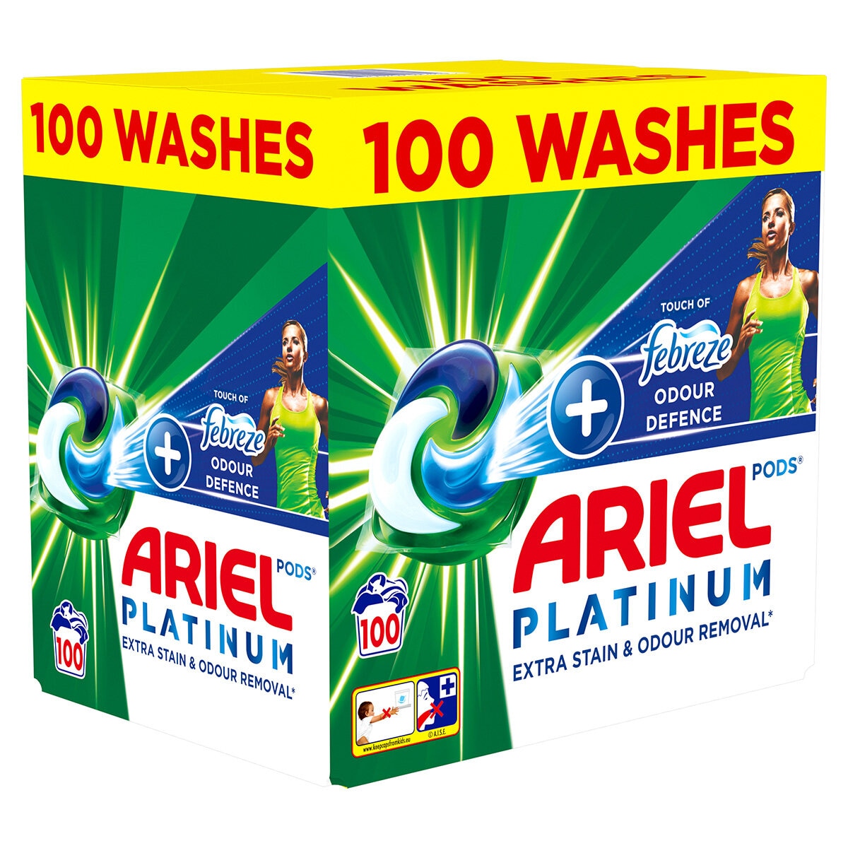 Ariel Platinum + Febreze Pods, 100 Wash